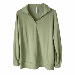 Dear Scarlett Green Long Sleeve Pullover Top Size S Lightweight Casual